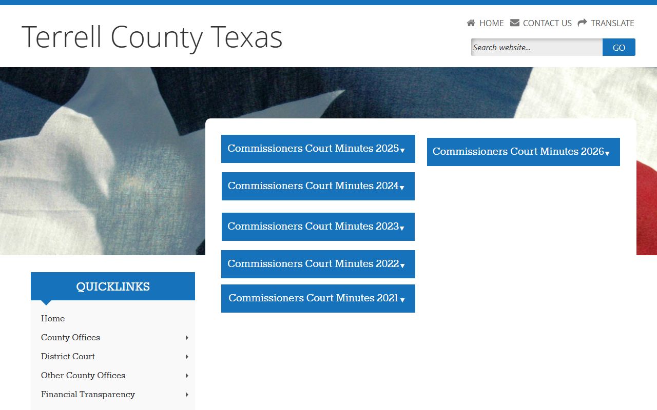 Terrell County Jail inmate detention agreement minutes archive